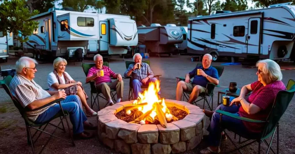 Enjoy the Nighttime Atmosphere Around the Fire Rings in Flagstaff KOA