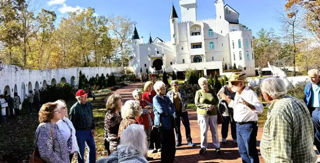 Seniors exploring historic architecture on a guided tour—perfect for culture lovers!