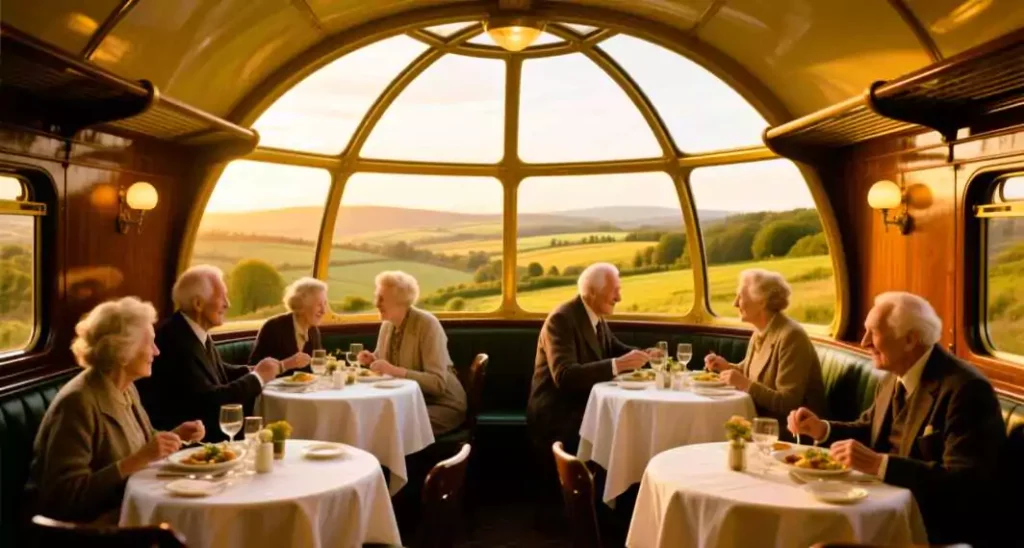 Dine in style aboard the Rocky Mountaineer GoldLeaf Service—gourmet meals with a view.