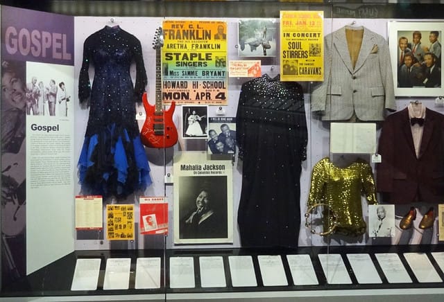 Exhibits at the Rock & Roll Hall of Fame showcase iconic memorabilia from music history