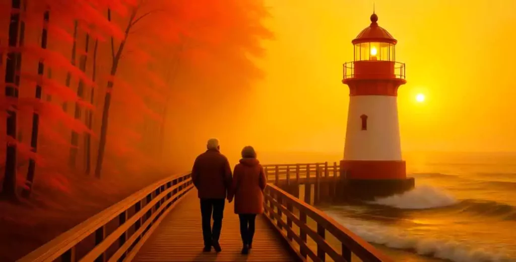 The Old Presque Isle Lighthouse stands tall as a beacon of history and beauty on Lake Huron.