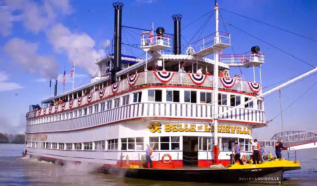 The historic Belle of Louisville, a National Historic Landmark, offers authentic steamboat experiences on the Ohio River